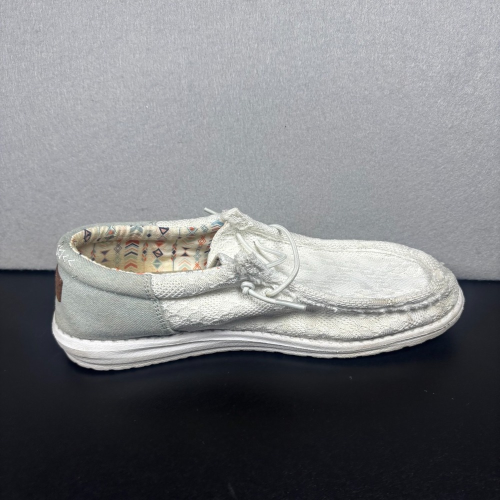 HEYDUDE Wally Women Boho White Crochet Slip On Shoes Size 8 Casual Loafers - Picture 12 of 13